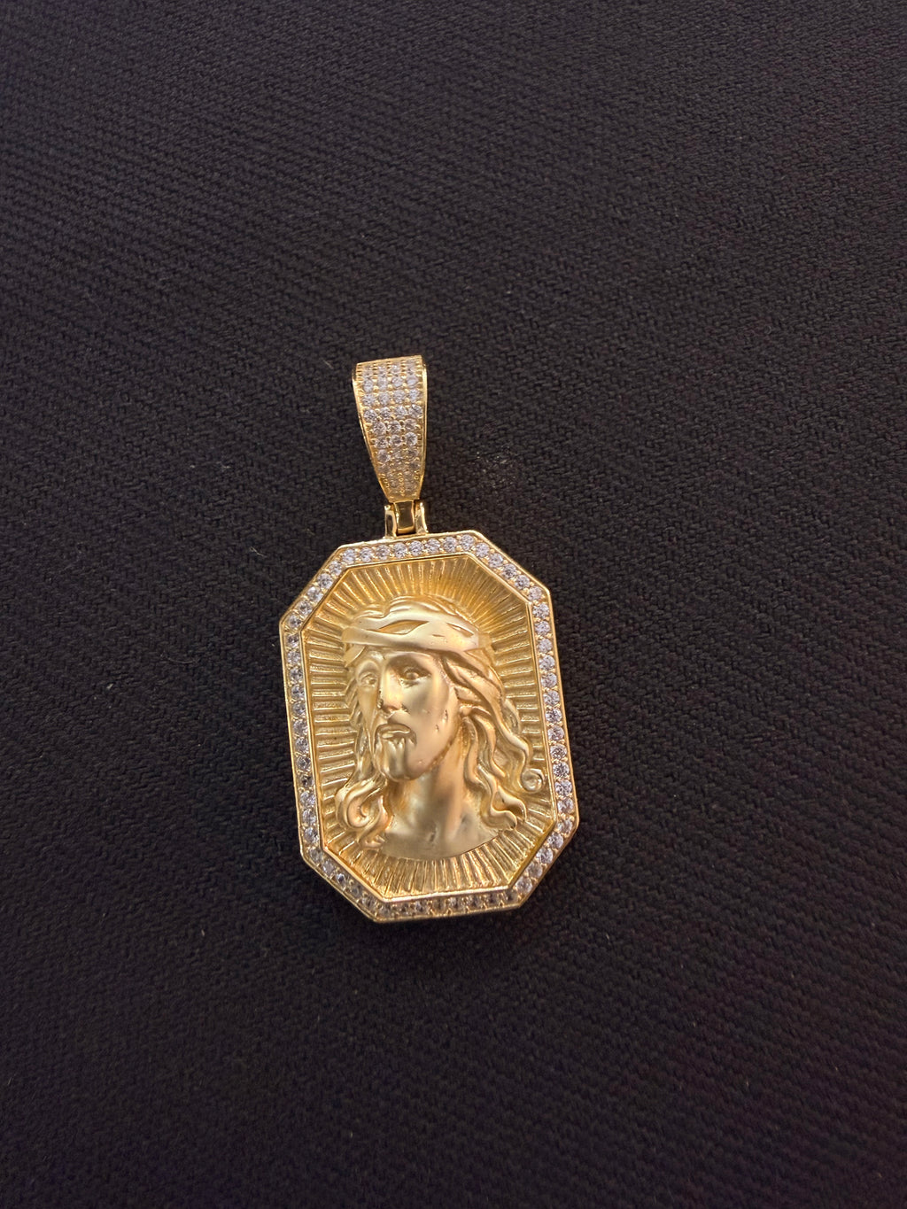 Octagon Radiant Matte Jesus Pendant