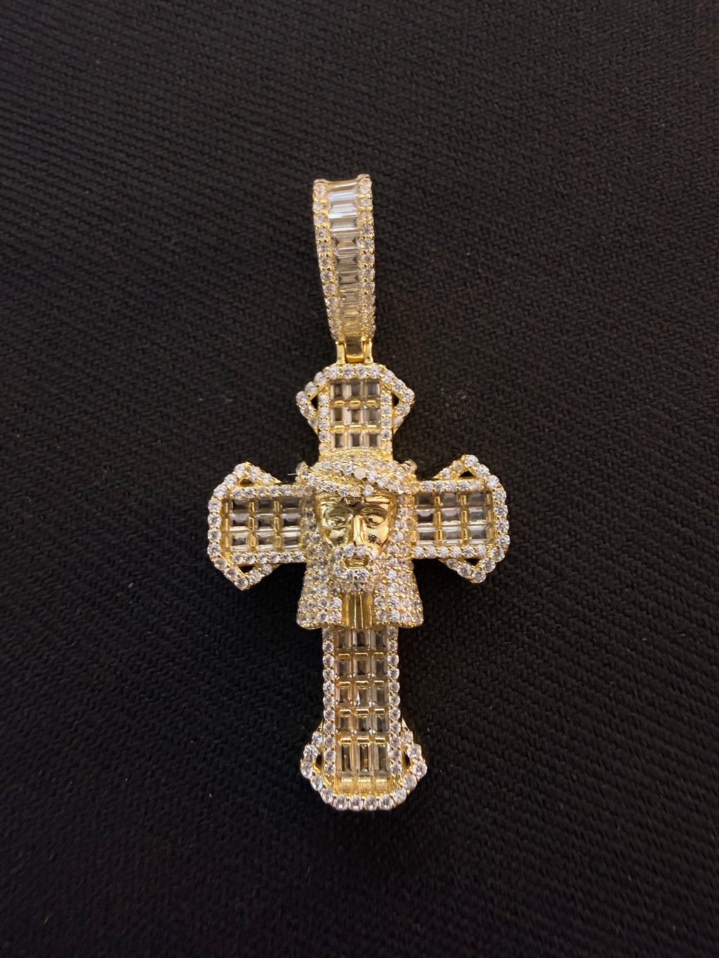 Iced Jesus Piece Cross Pendant