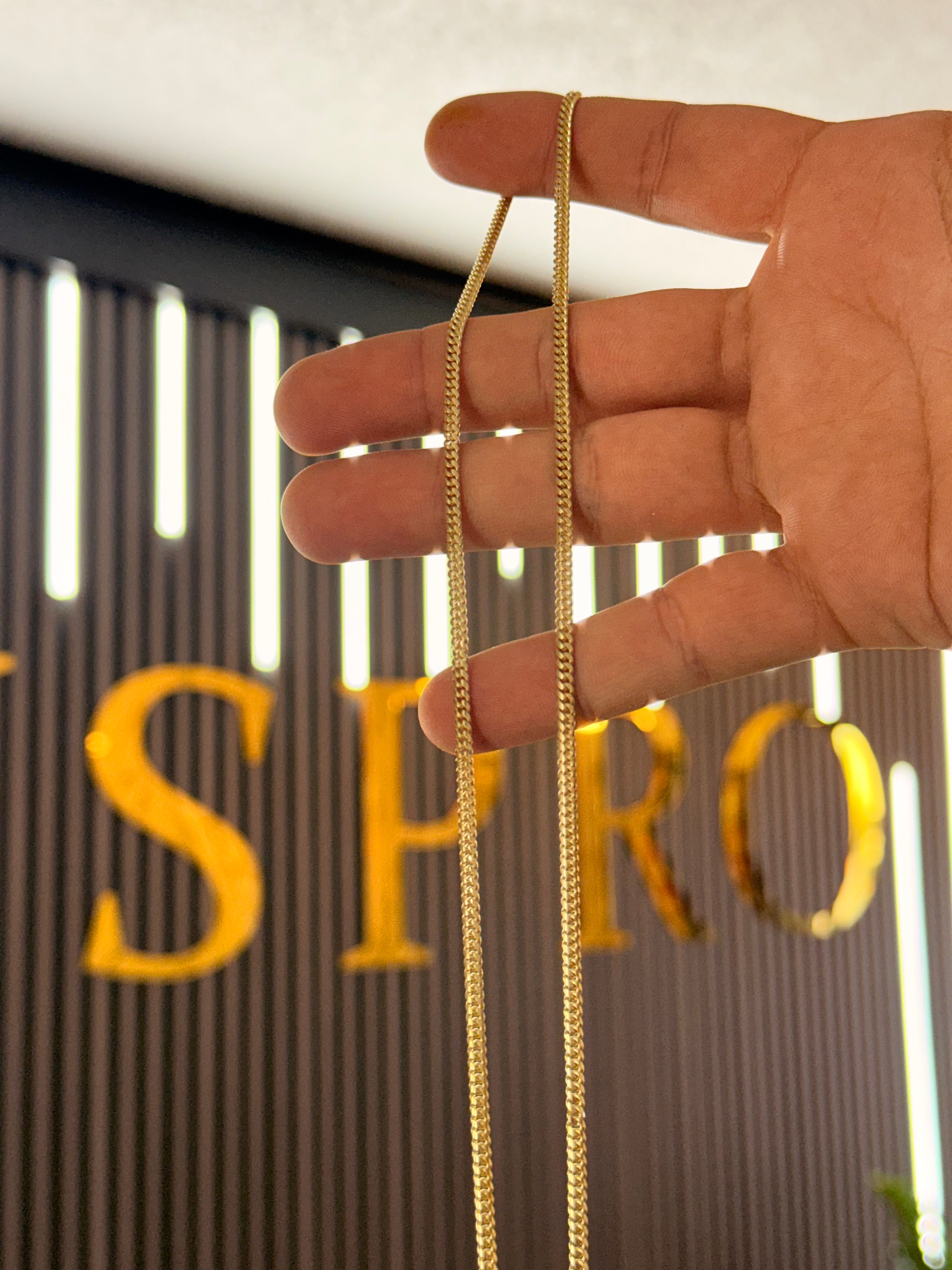Cubana Sólida 3mm 14k