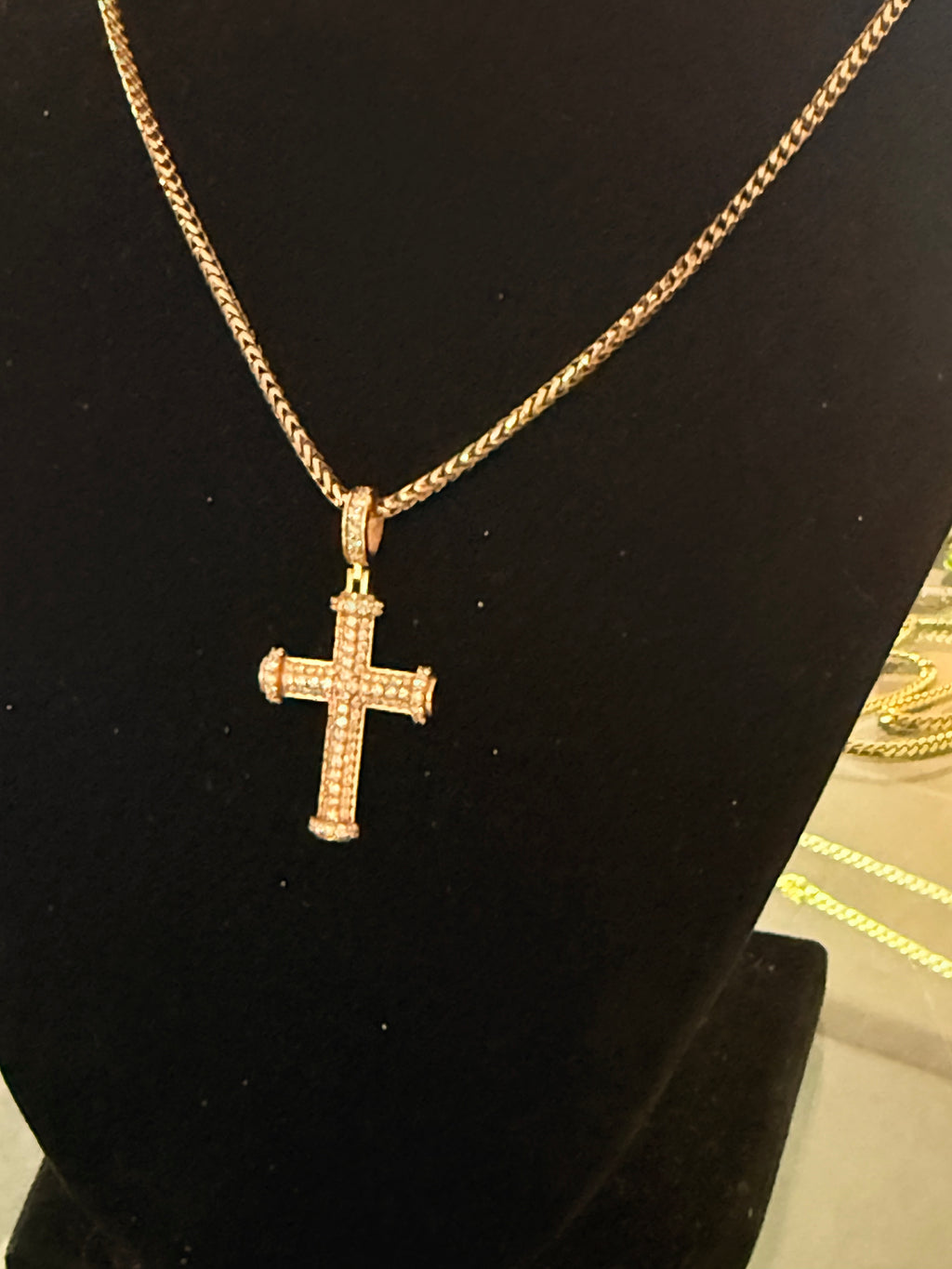 Moissanite Nail Cross Pendant (14K)