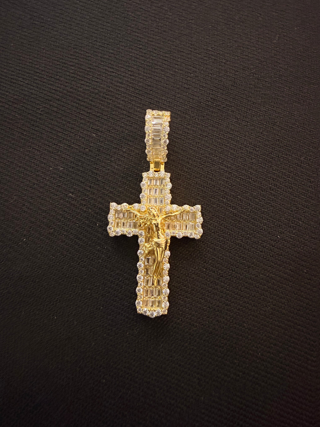 Crucifix Baguette Cross Pendant