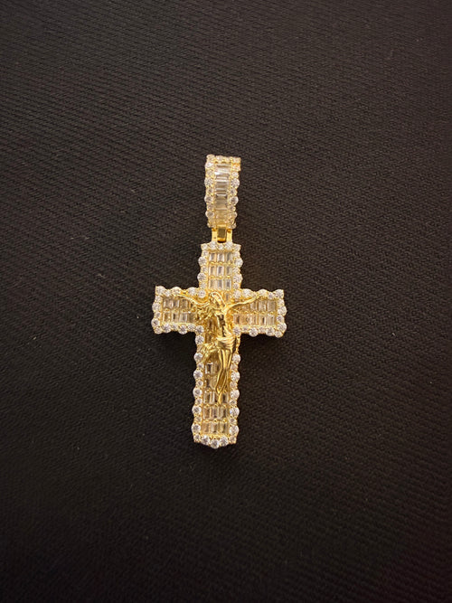 Crucifix Baguette Cross Pendant