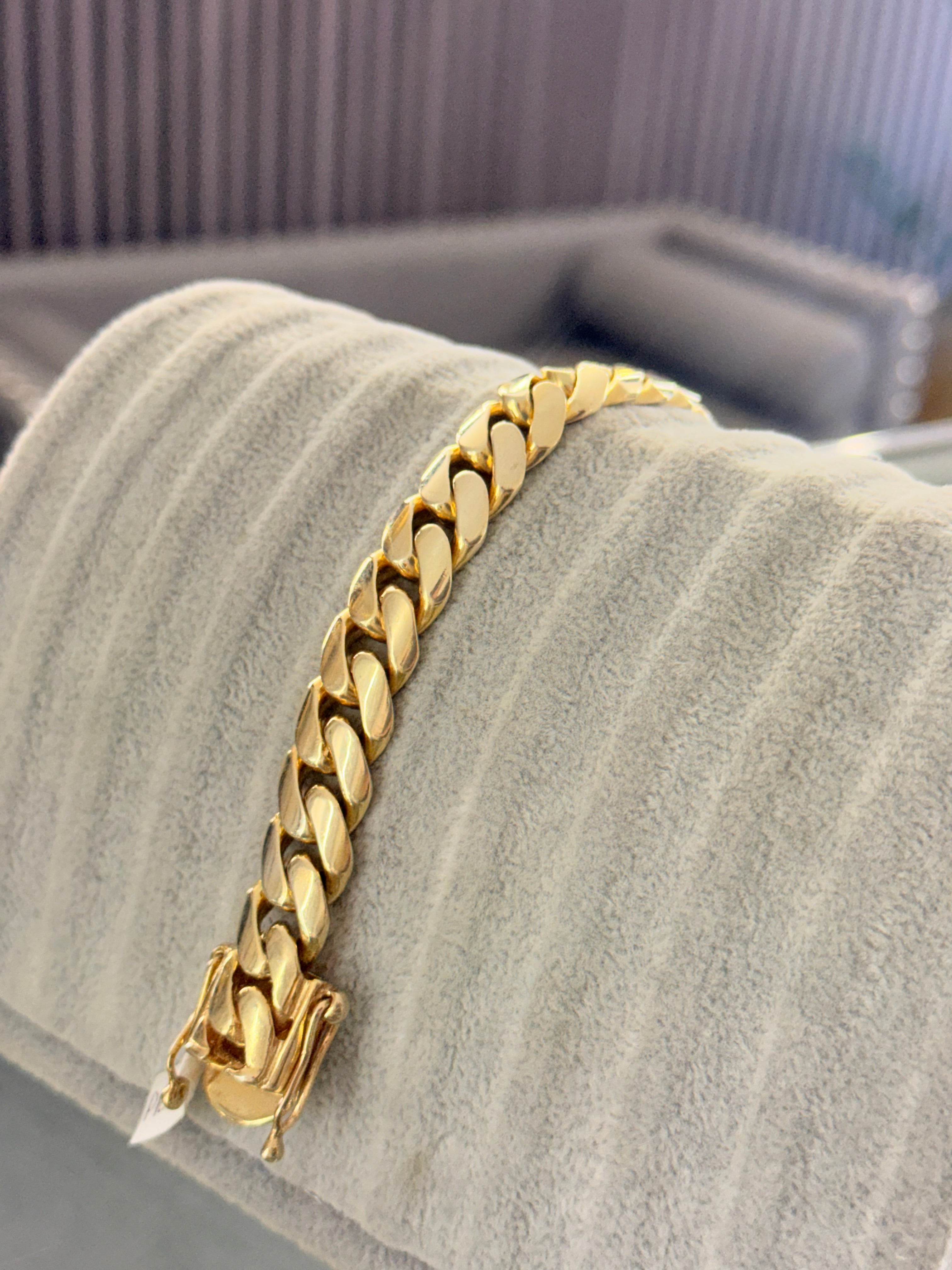 Pulsera Cubana 14mm Plata Fina