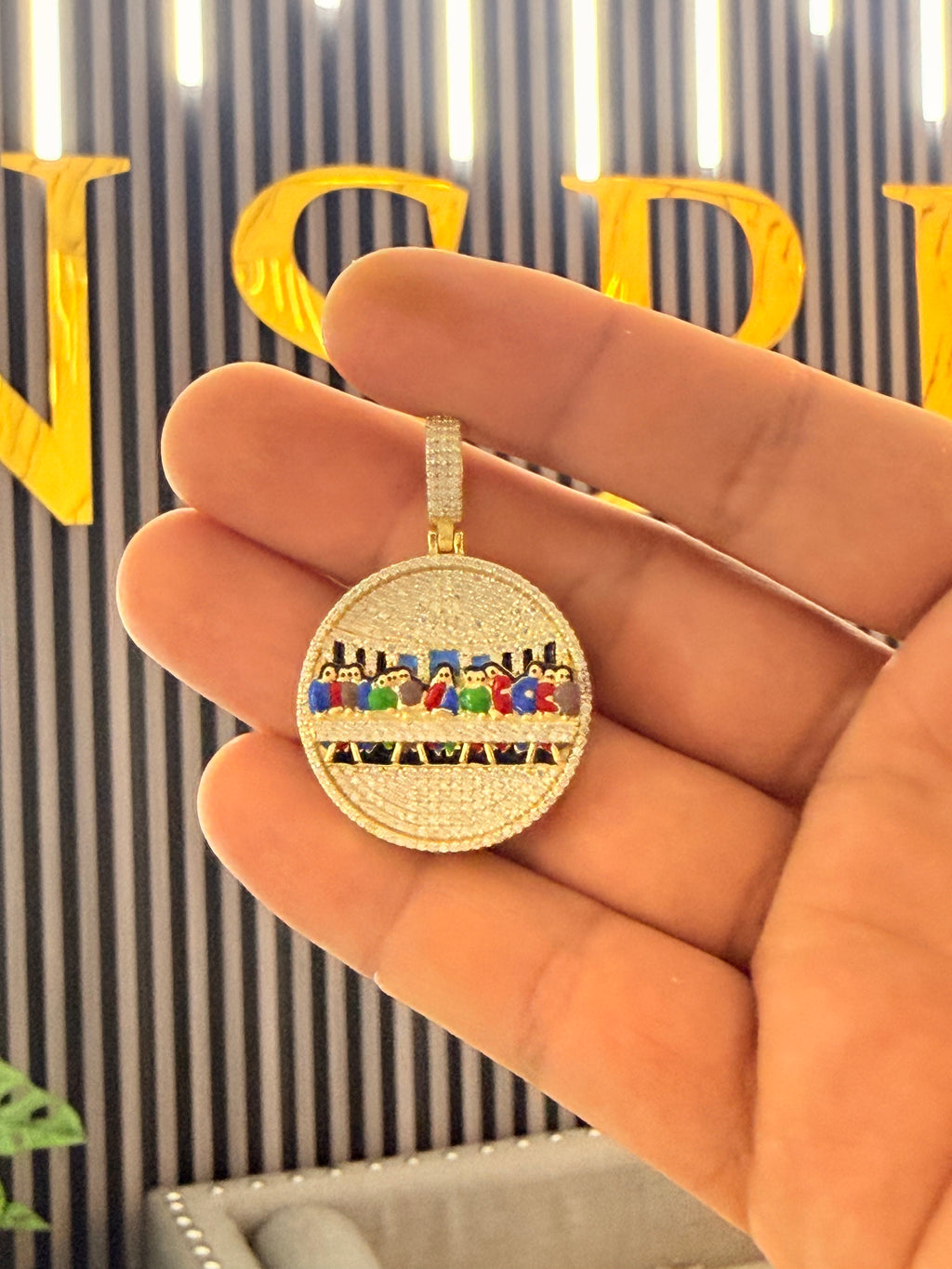 Enamel Last Supper "Full Ice" Medallion